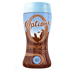 Видове Млечен  Options - Белгийски топъл шоколад на прах 220 гр.